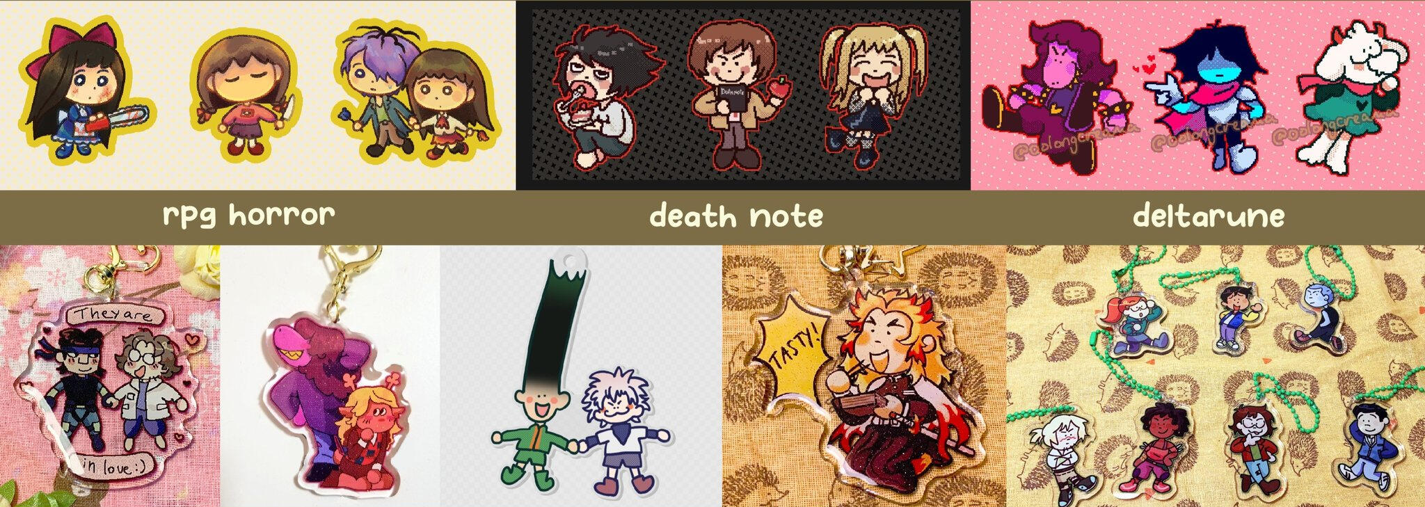 More acrylic charm designs.